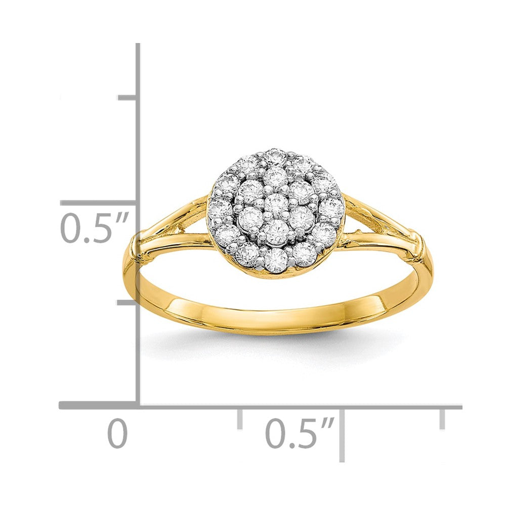 FJC Finejewelers 10 kt Yellow Gold CZ  Round Cluster Ring