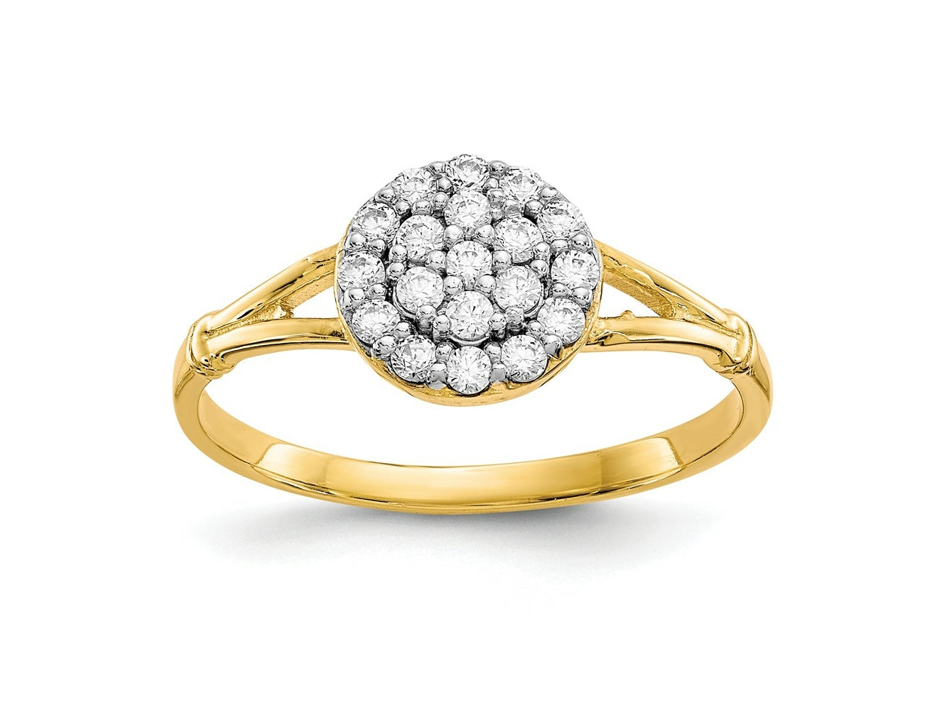 FJC Finejewelers 10 kt Yellow Gold CZ  Round Cluster Ring