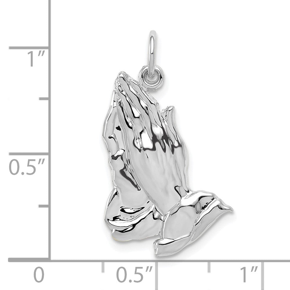 FJC Finejewelers 10 kt White Gold Themed w Praying Hands Charm 26 mm x 15 mm