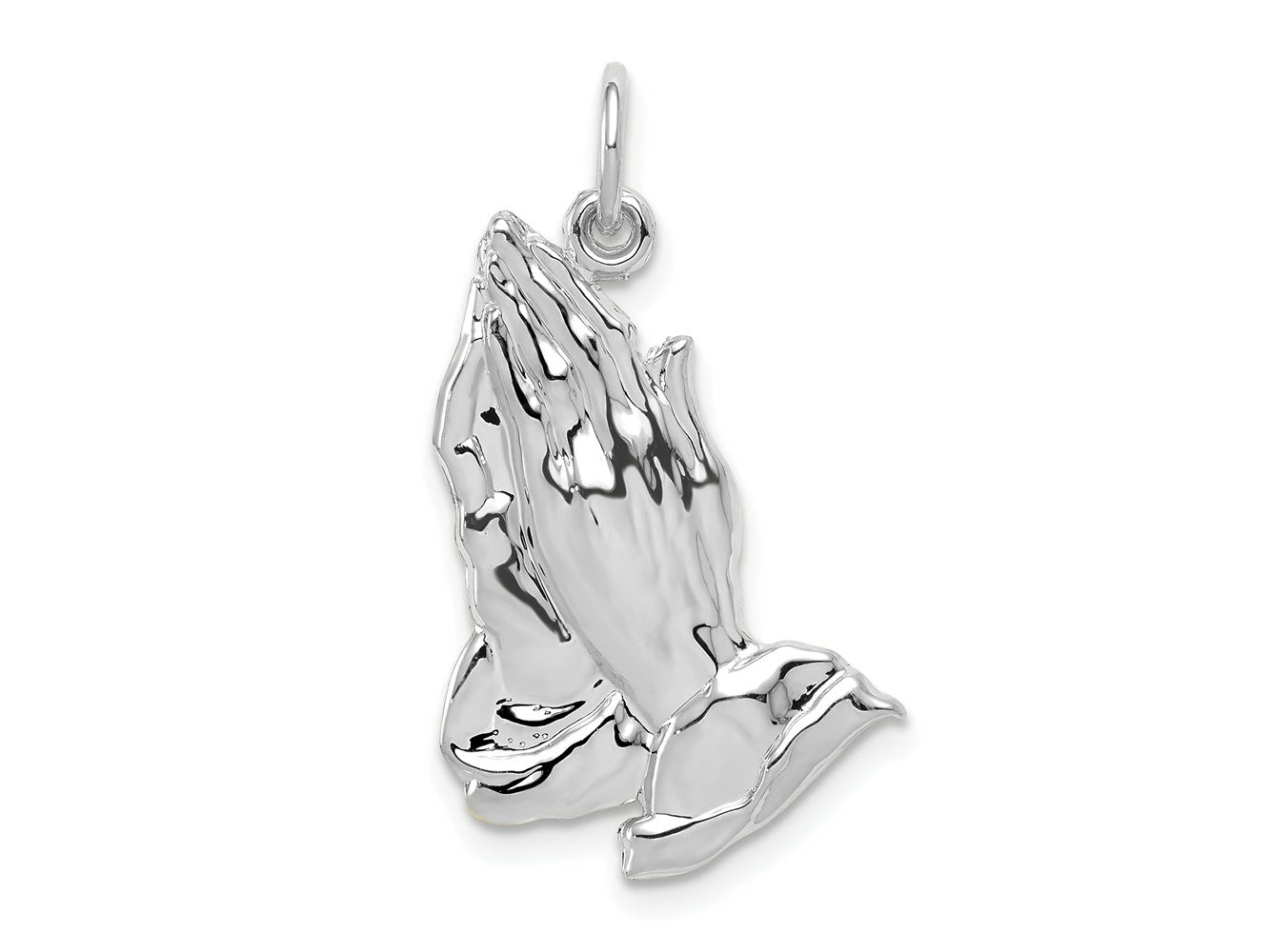 FJC Finejewelers 10 kt White Gold Themed w Praying Hands Charm 26 mm x 15 mm