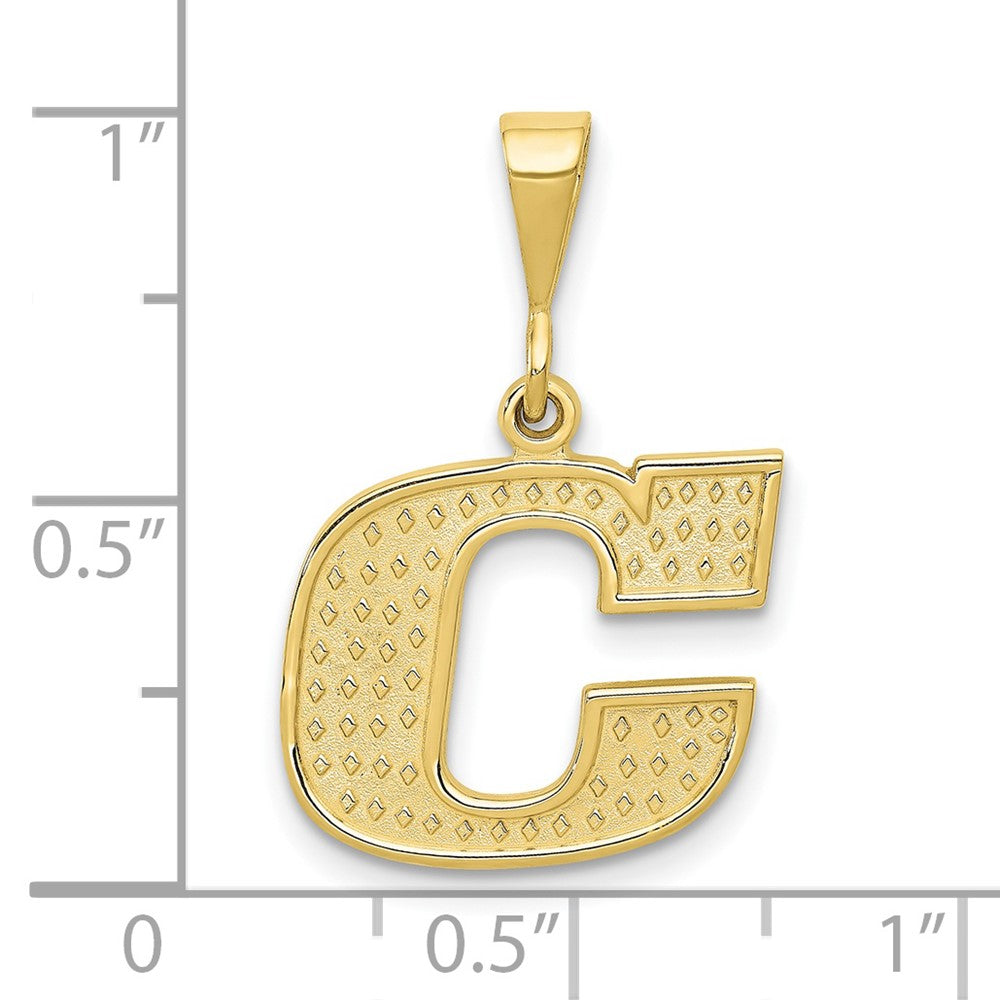 FJC Finejewelers 10 kt Yellow Gold Themed Initial C Charm 26 mm x 16 mm