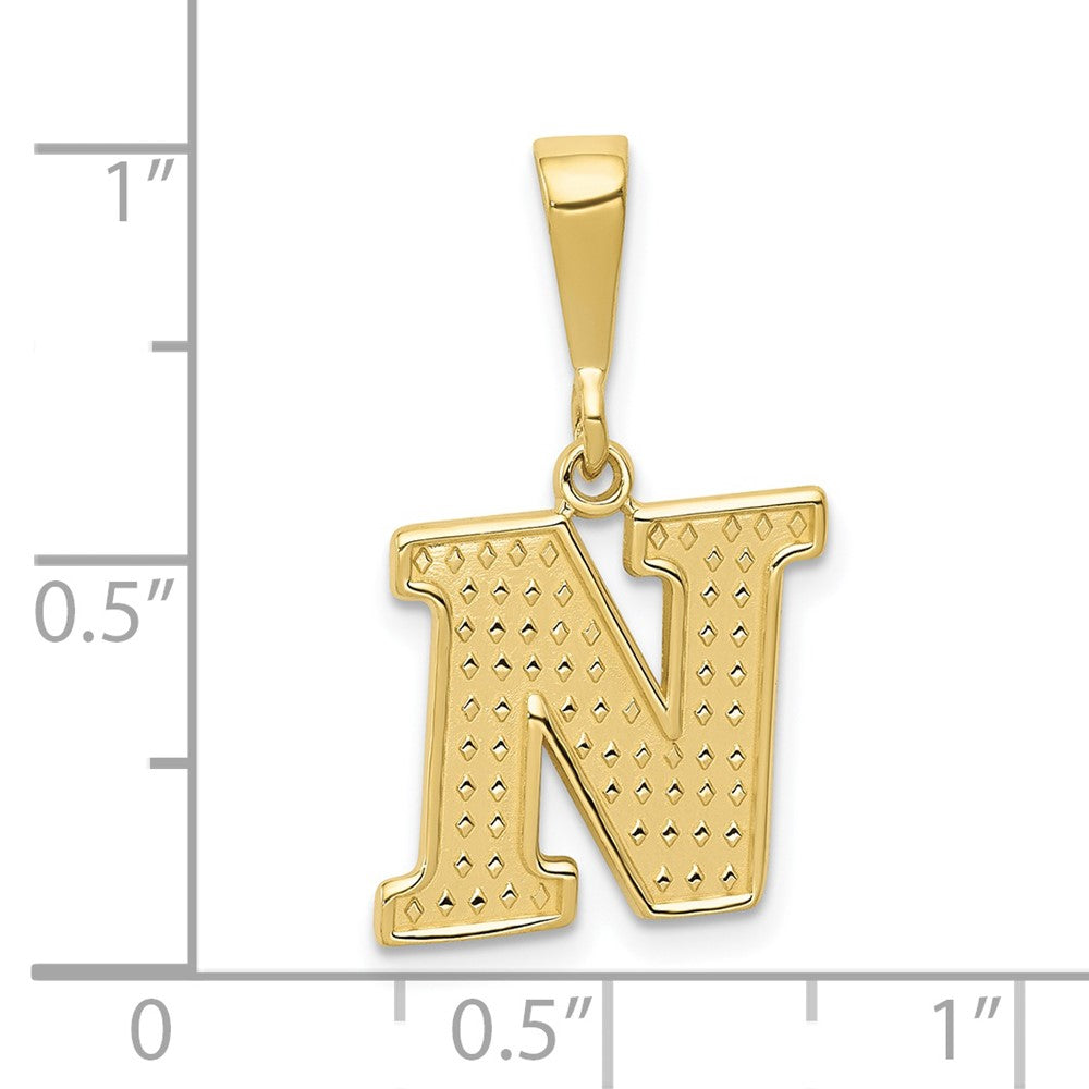 FJC Finejewelers 10 kt Yellow Gold Themed Initial N Charm