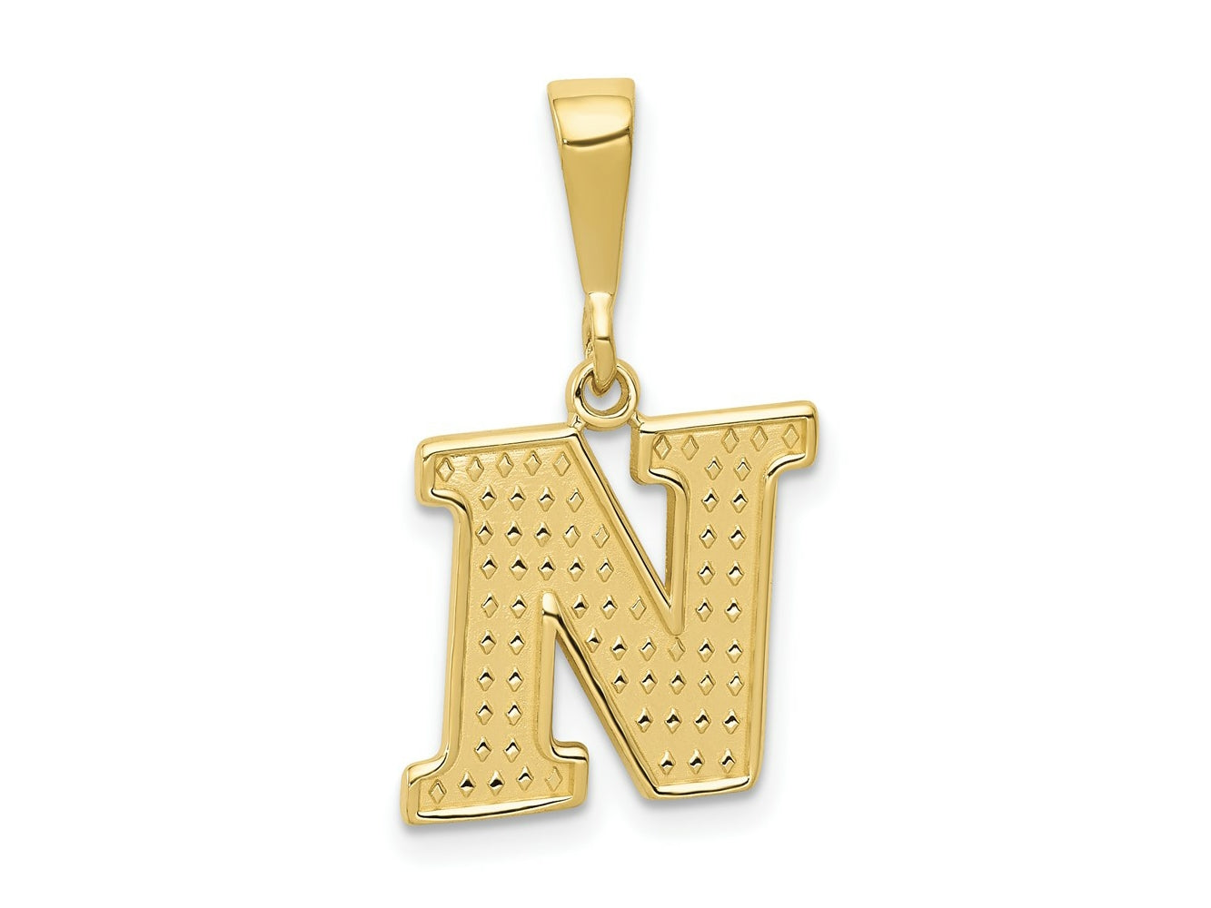 FJC Finejewelers 10 kt Yellow Gold Themed Initial N Charm