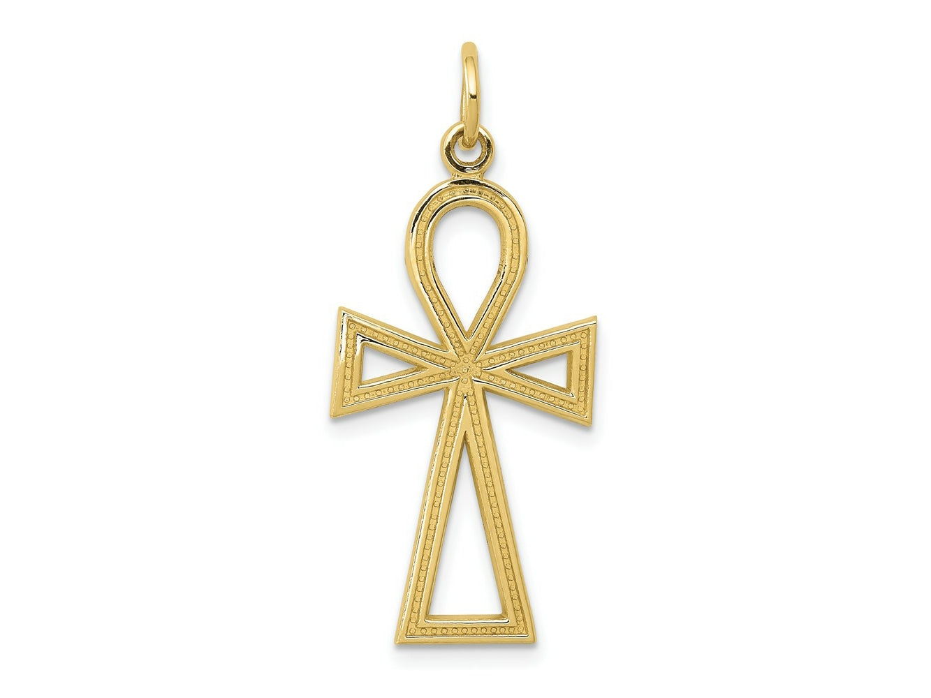 FJC Finejewelers 10 kt Yellow Gold Themed Ankh Cross Charm 37 mm x 14 mm