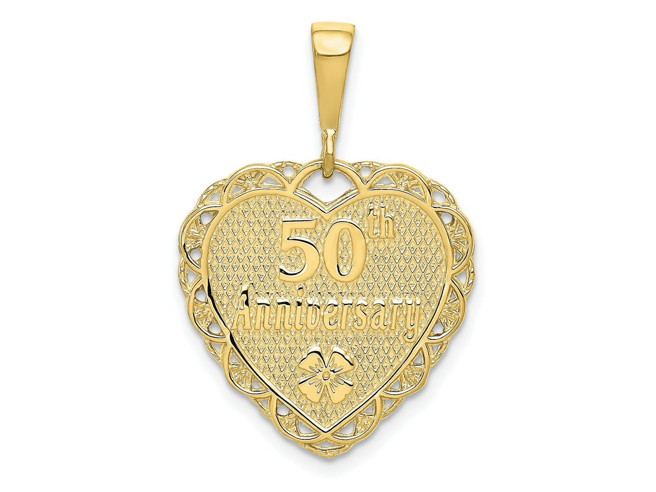 FJC Finejewelers 10 kt Yellow Gold Themed 50th Anniversary Charm 29 mm x 20 mm