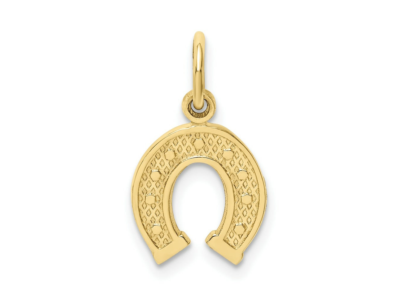 FJC Finejewelers 10 kt Yellow Gold Themed Horseshoe Charm 20 mm x 10 mm