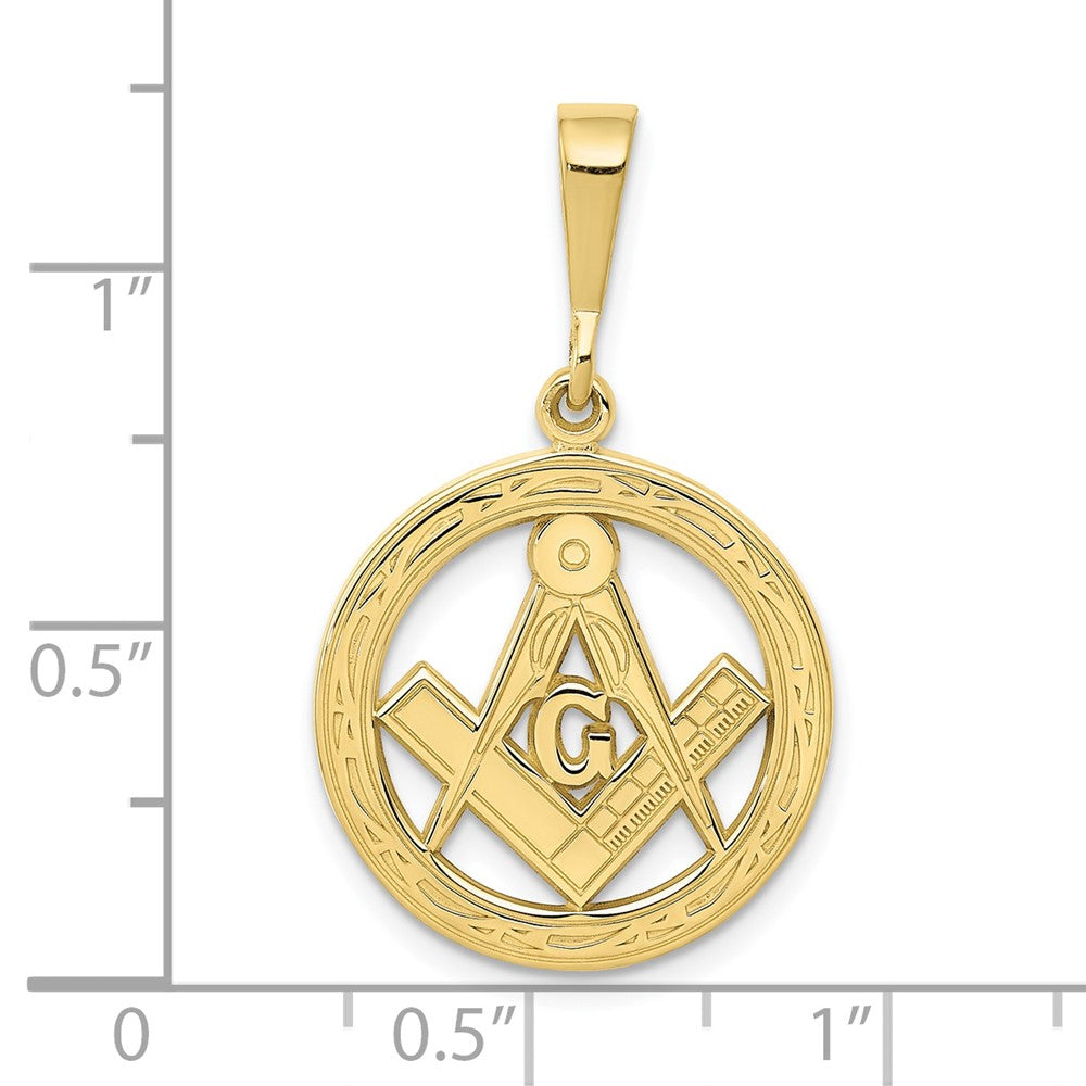 FJC Finejewelers 10 kt Yellow Gold Themed Masonic Charm 23 mm x 18 mm