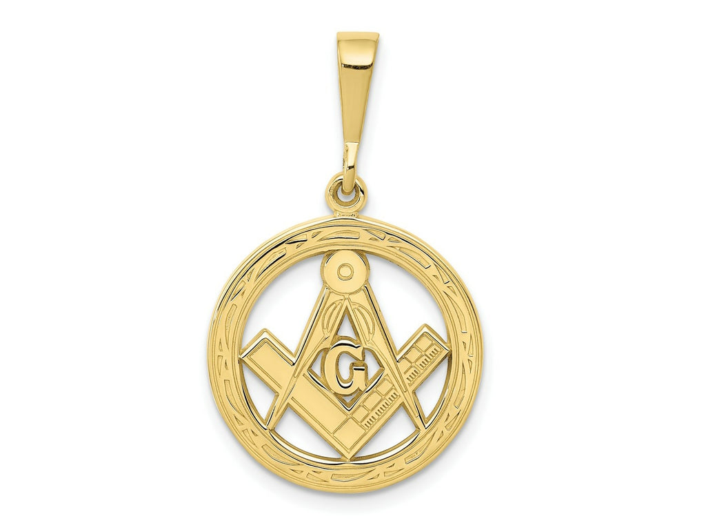 FJC Finejewelers 10 kt Yellow Gold Themed Masonic Charm 23 mm x 18 mm