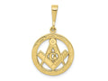 FJC Finejewelers 10 kt Yellow Gold Themed Masonic Charm 23 mm x 18 mm