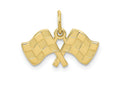 FJC Finejewelers 10 kt Yellow Gold Themed Racing Flags Charm 15 mm x 19 mm