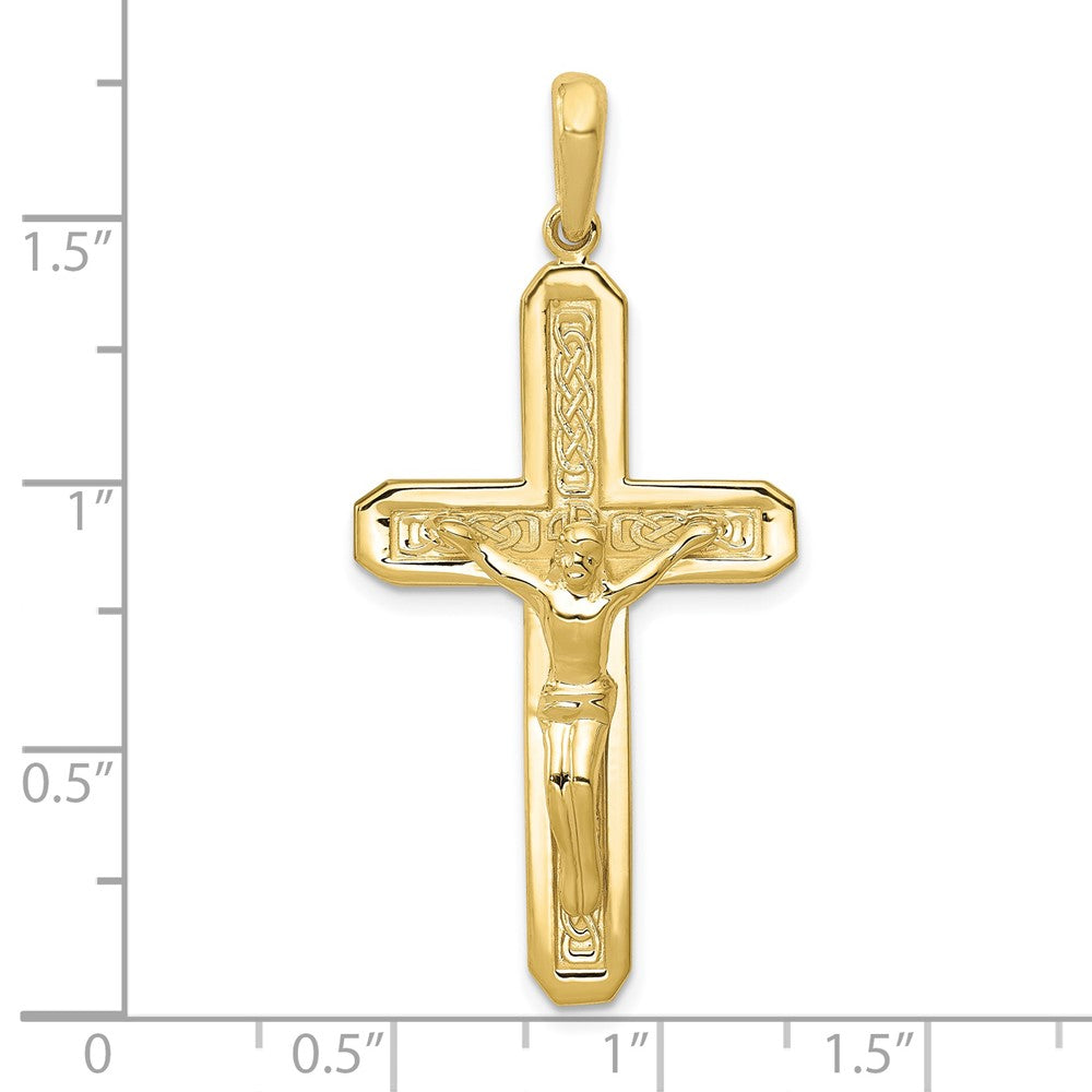 FJC Finejewelers 10 kt Yellow Gold Themed Polished Crucifix Charm 48 mm x 21 mm