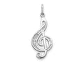 FJC Finejewelers 10 kt White Gold Themed White Gold Treble Clef Charm 30 mm x 11 mm
