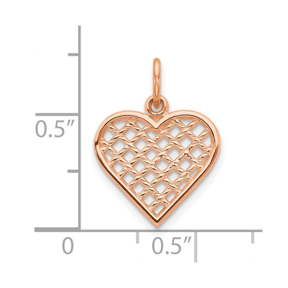 FJC Finejewelers 10 kt Rose Gold Themed Rose Gold Heart Charm