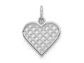 FJC Finejewelers 10 kt White Gold Themed White Gold Heart Charm 20 mm x 12 mm