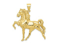 FJC Finejewelers 10 kt Yellow Gold Themed Solid Polished Open-Backed Horse Charm 41 mm x 40.5 mm