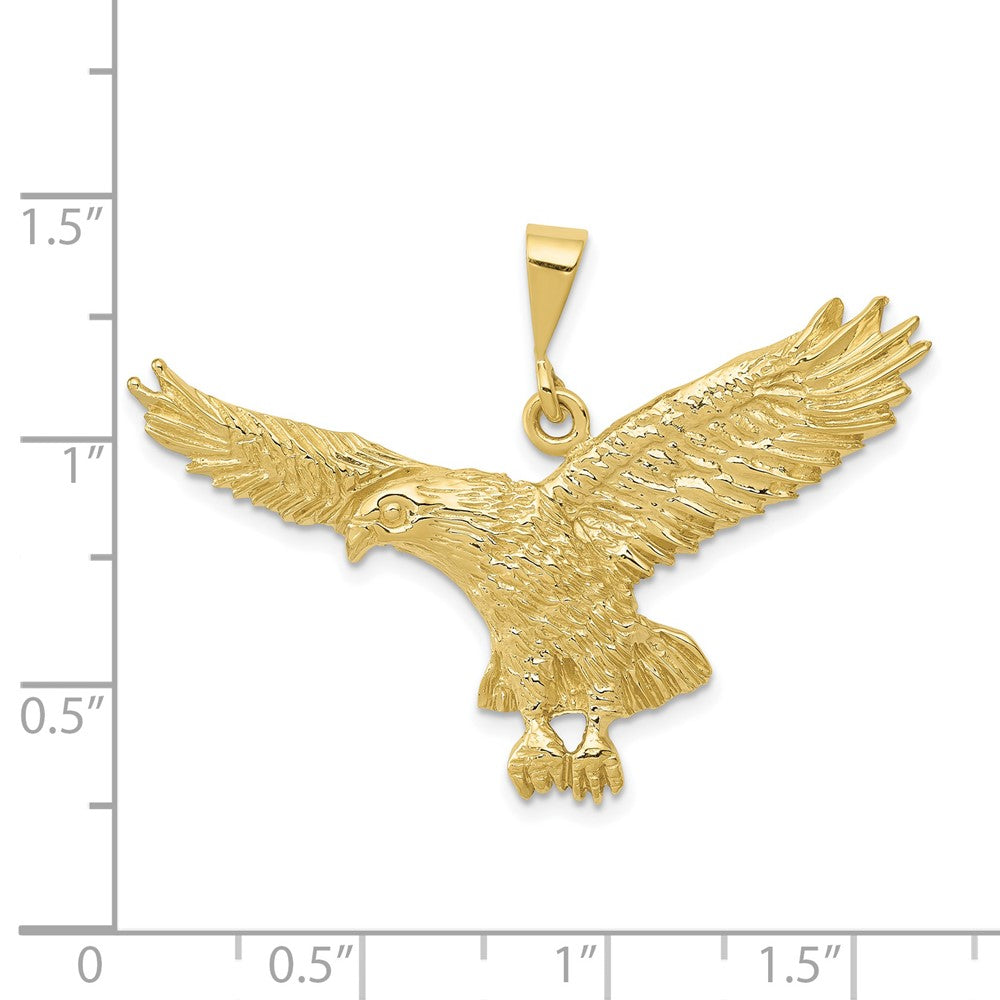 FJC Finejewelers 10 kt Yellow Gold Themed Solid Polished Eagle Charm 30 mm x 41 mm