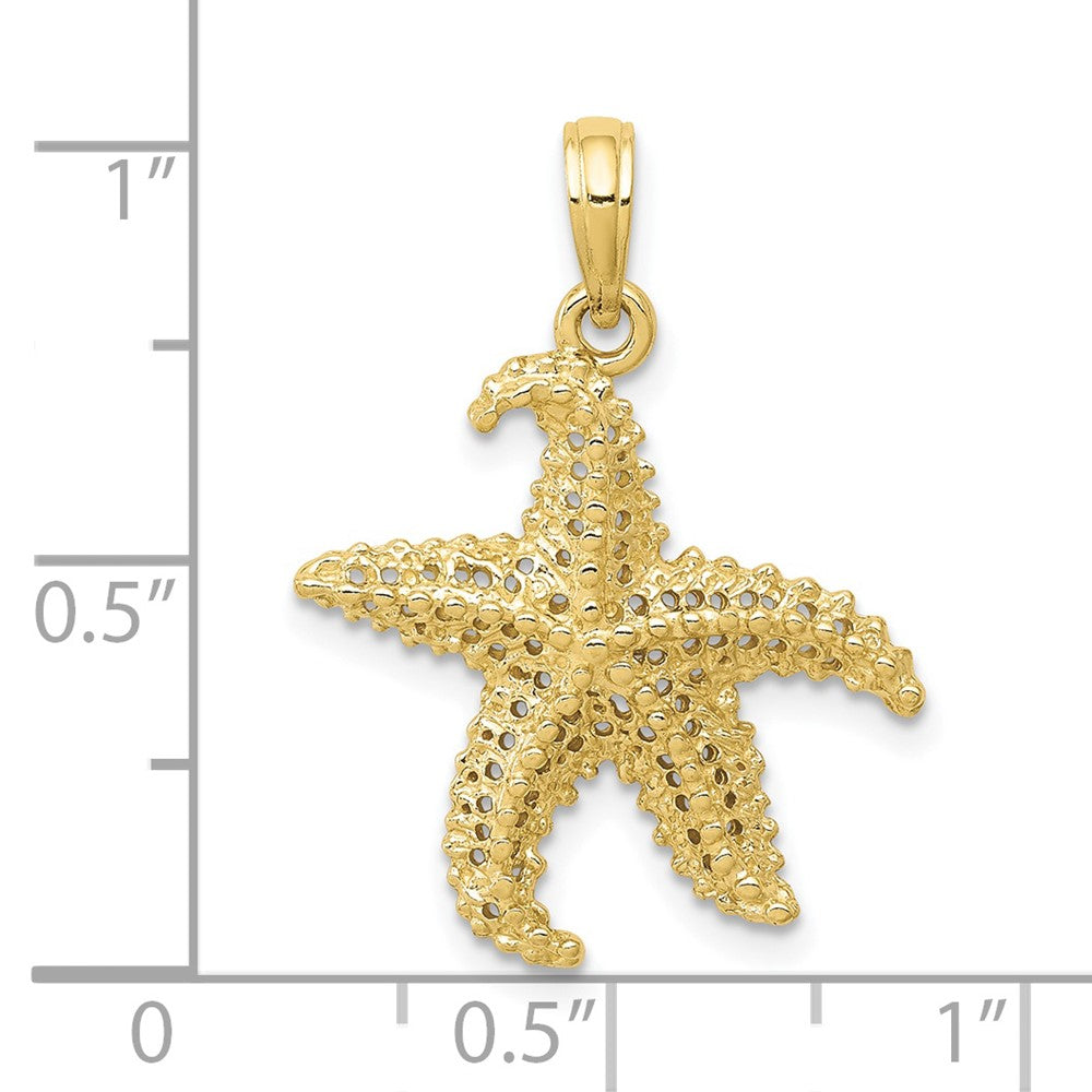 FJC Finejewelers 10 kt Yellow Gold Themed Polished Open-Backed Starfish Charm 24 mm x 20 mm