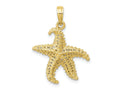 FJC Finejewelers 10 kt Yellow Gold Themed Polished Open-Backed Starfish Charm 24 mm x 20 mm