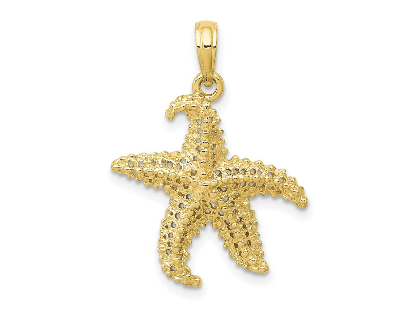 FJC Finejewelers 10 kt Yellow Gold Themed Polished Open-Backed Starfish Charm 24 mm x 20 mm