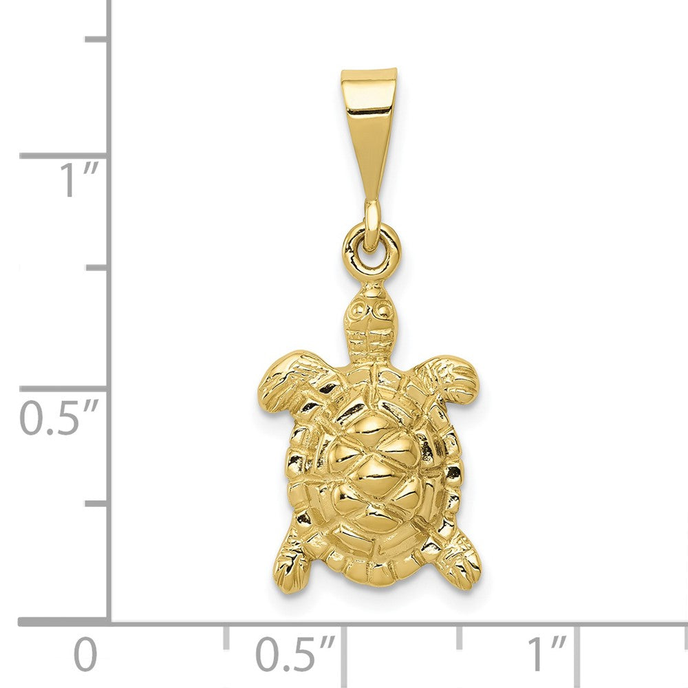 FJC Finejewelers 10 kt Yellow Gold Themed Solid Polished Open-Backed Sea Turtle Charm 29.5 mm x 11.5 mm