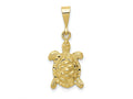 FJC Finejewelers 10 kt Yellow Gold Themed Solid Polished Open-Backed Sea Turtle Charm 29.5 mm x 11.5 mm