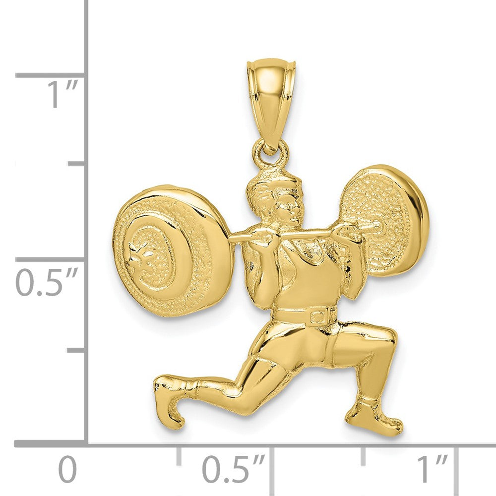 FJC Finejewelers 10 kt Yellow Gold Solid Polished Weightlifter Charm 19 x 23 mm