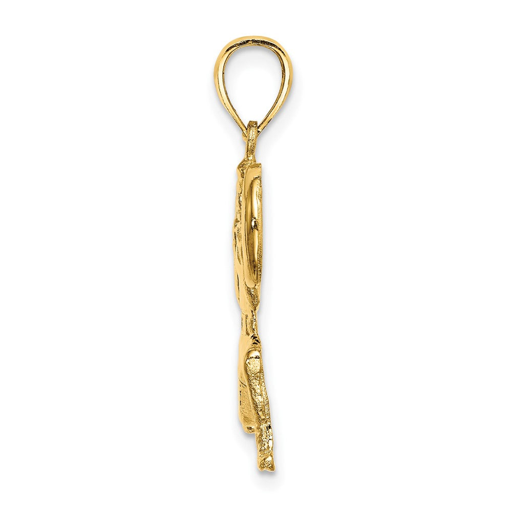 FJC Finejewelers 10 kt Yellow Gold Solid Polished Weightlifter Charm 19 x 23 mm