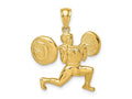 FJC Finejewelers 10 kt Yellow Gold Solid Polished Weightlifter Charm 19 x 23 mm
