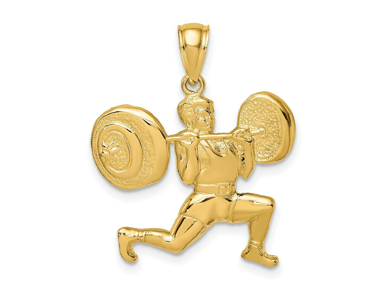 FJC Finejewelers 10 kt Yellow Gold Solid Polished Weightlifter Charm 19 x 23 mm