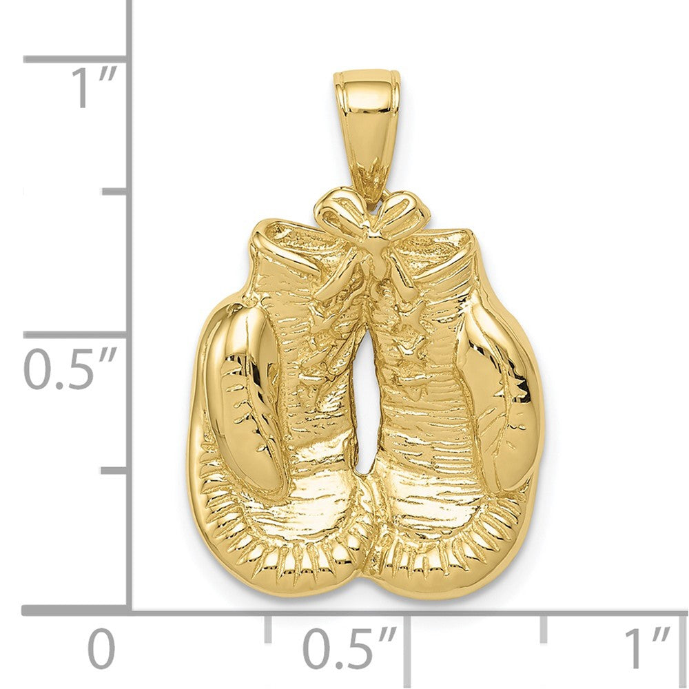 FJC Finejewelers 10 kt Yellow Gold Solid Polished Open-Backed Boxing Gloves Charm 25 x 17 mm