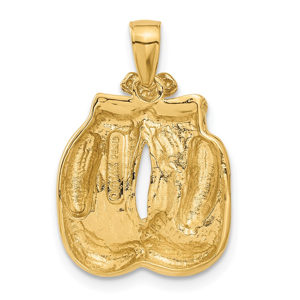 FJC Finejewelers 10 kt Yellow Gold Solid Polished Open-Backed Boxing Gloves Charm 25 x 17 mm