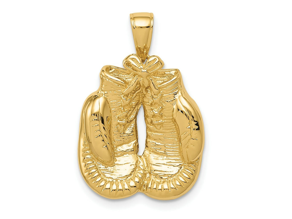 FJC Finejewelers 10 kt Yellow Gold Solid Polished Open-Backed Boxing Gloves Charm 25 x 17 mm