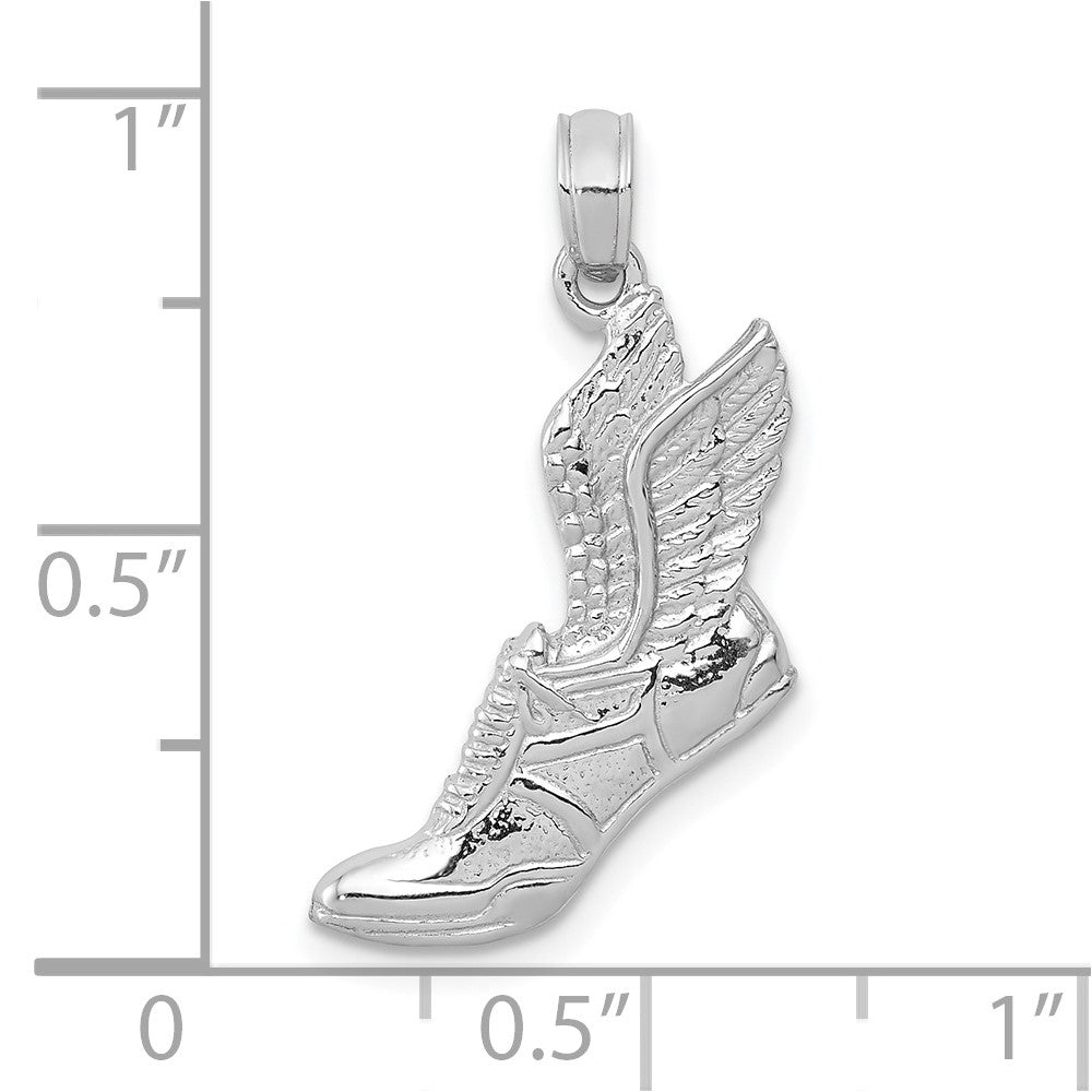 FJC Finejewelers 10 kt White Gold Themed Polished Running Shoe Charm 20.2 mm x 10.7 mm