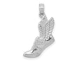 FJC Finejewelers 10 kt White Gold Themed Polished Running Shoe Charm 20.2 mm x 10.7 mm