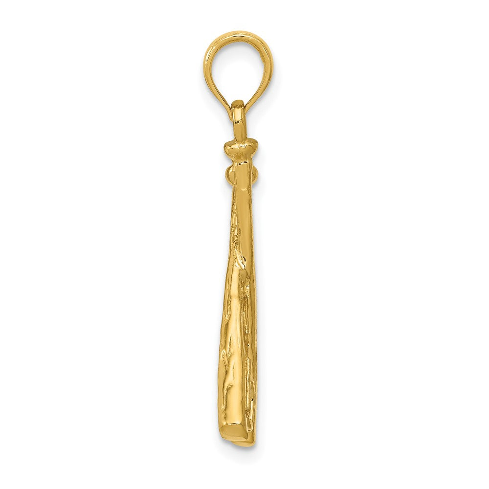 FJC Finejewelers 10 kt Yellow Gold Polished Open-Backed Bats and Baseball Charm 29 x 13 mm