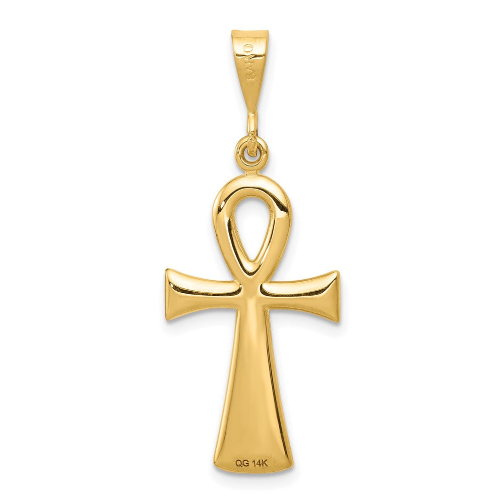 FJC Finejewelers 10 kt Yellow Gold Egyptian Ankh Cross Charm 36 x 15 mm