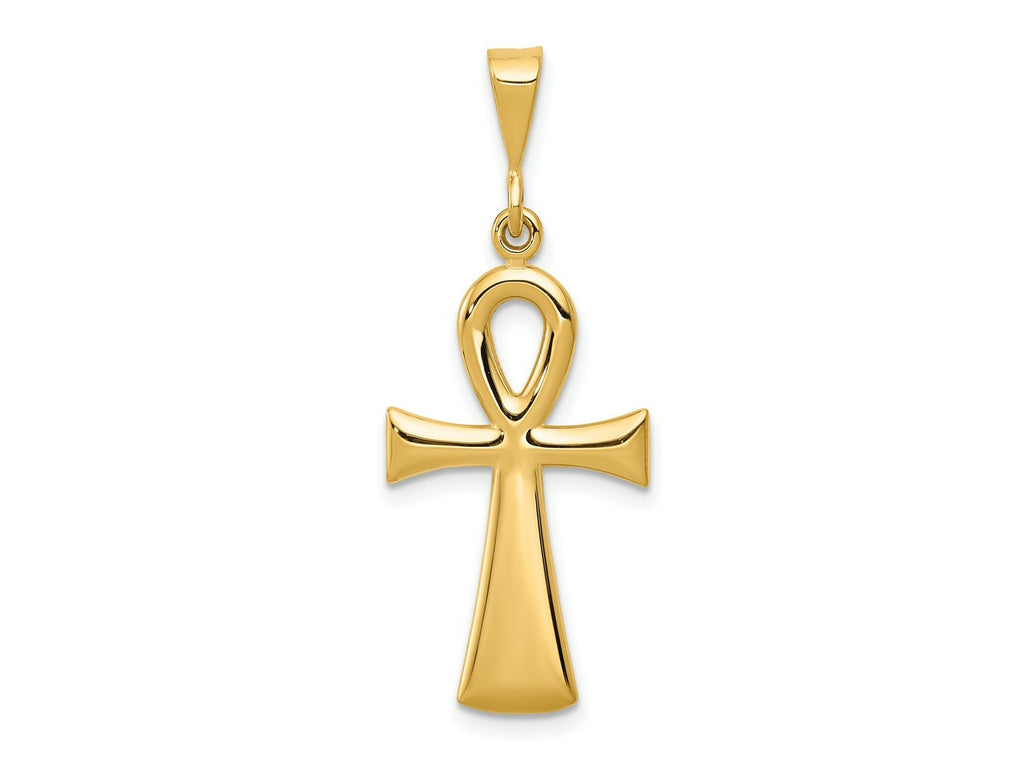 FJC Finejewelers 10 kt Yellow Gold Egyptian Ankh Cross Charm 36 x 15 mm