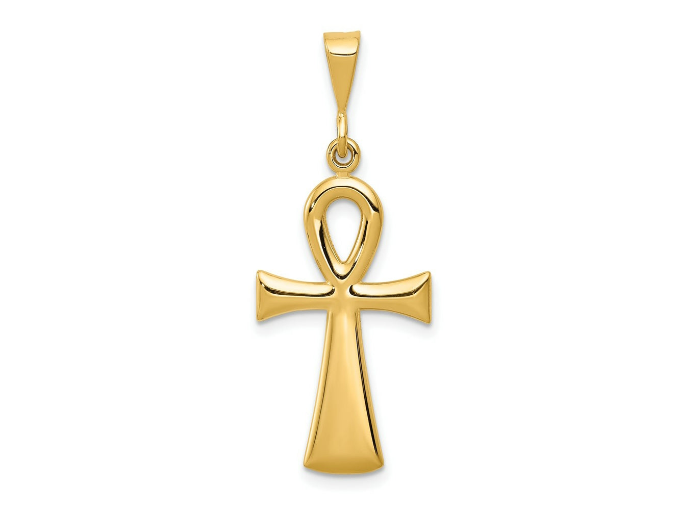FJC Finejewelers 10 kt Yellow Gold Egyptian Ankh Cross Charm 36 x 15 mm