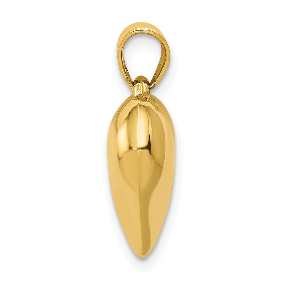 FJC Finejewelers 10 kt Yellow Gold Polished 3-D Heart Charm 21 x 15 mm