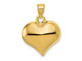FJC Finejewelers 10 kt Yellow Gold Polished 3-D Heart Charm 24 x 18 mm