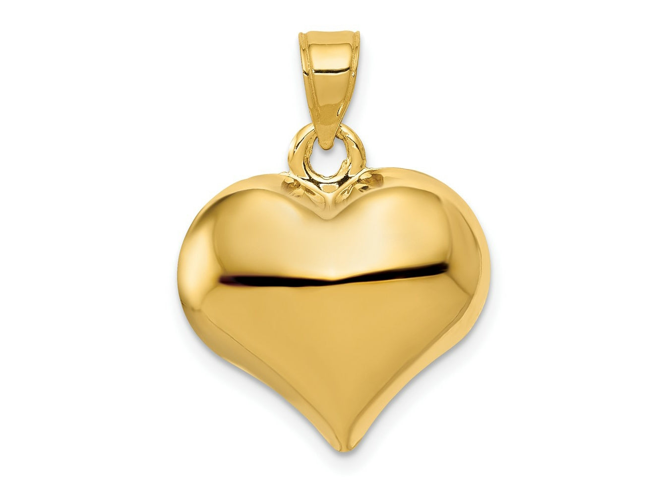 FJC Finejewelers 10 kt Yellow Gold Polished 3-D Heart Charm 24 x 18 mm