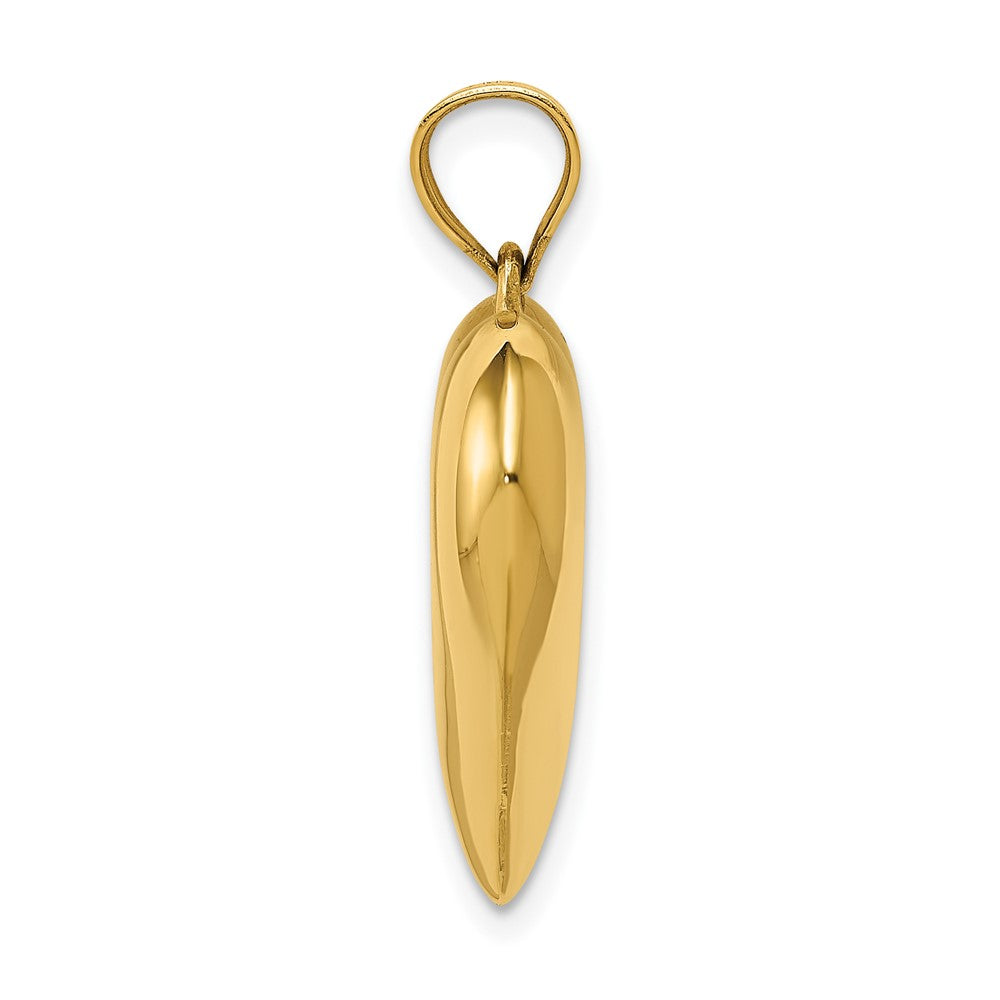 FJC Finejewelers 10 kt Yellow Gold Polished 3-D Heart Charm 25 x 22 mm
