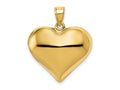 FJC Finejewelers 10 kt Yellow Gold Polished 3-D Heart Charm 25 x 22 mm