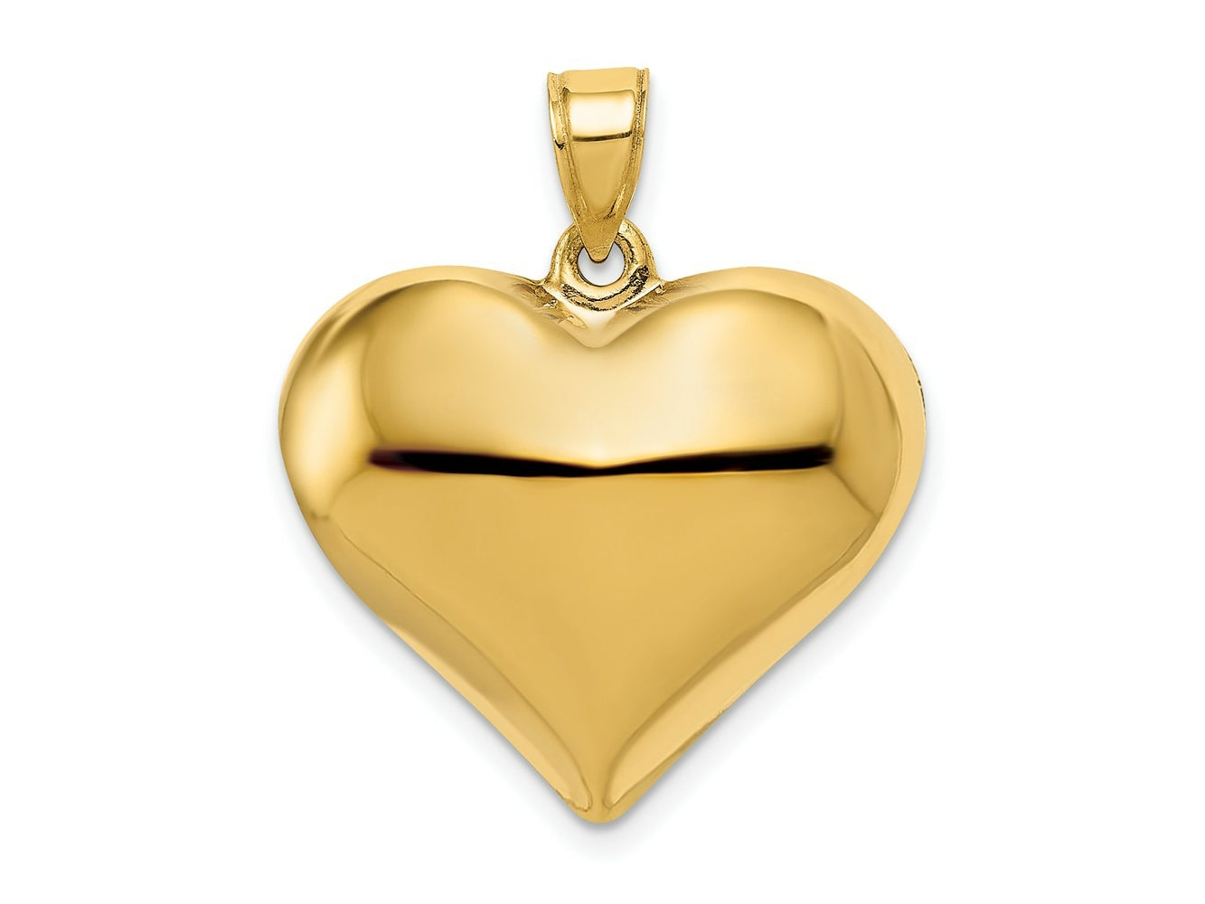 FJC Finejewelers 10 kt Yellow Gold Polished 3-D Heart Charm 25 x 22 mm