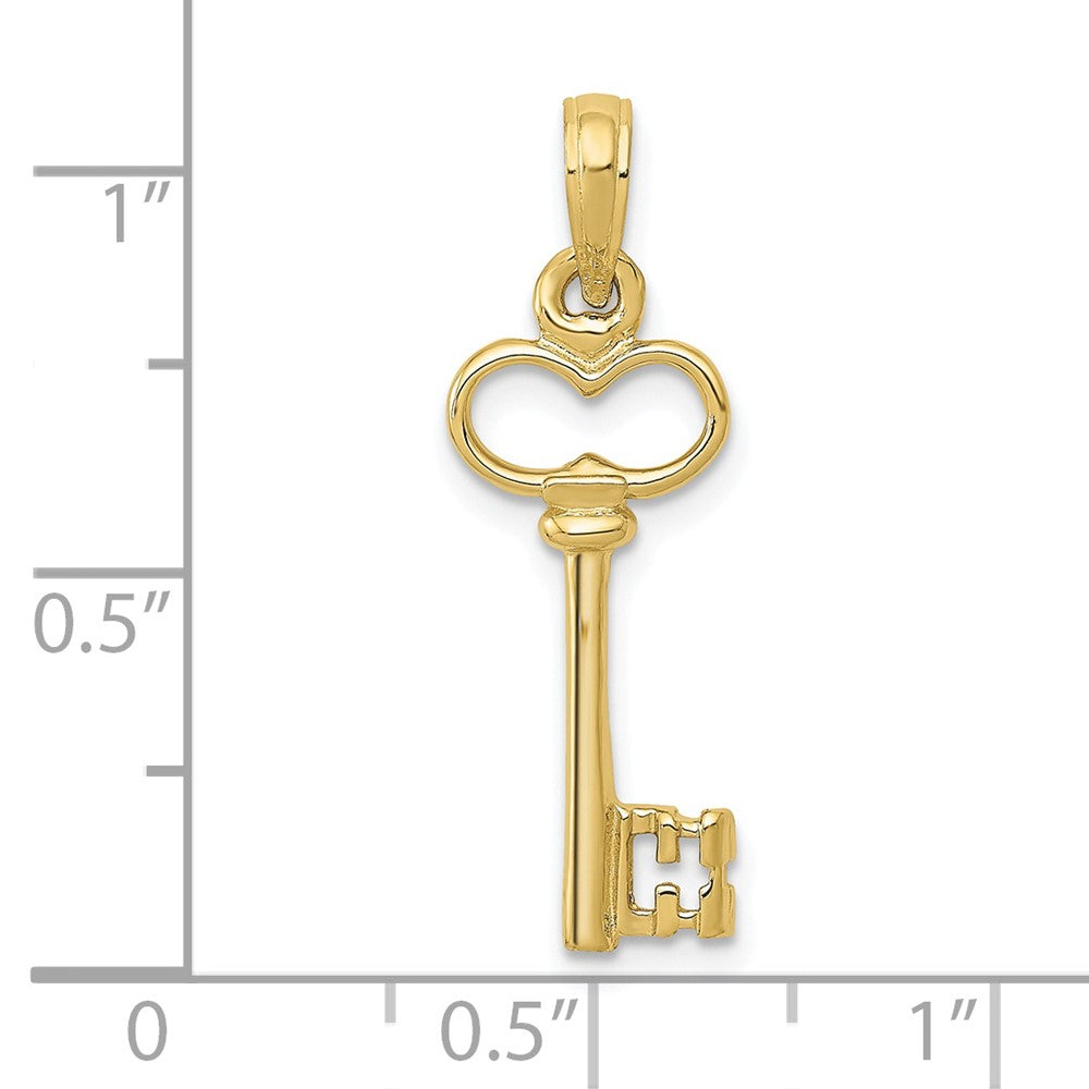 FJC Finejewelers 10 kt Yellow Gold Polished 3-D Key Charm 26 x 9 mm
