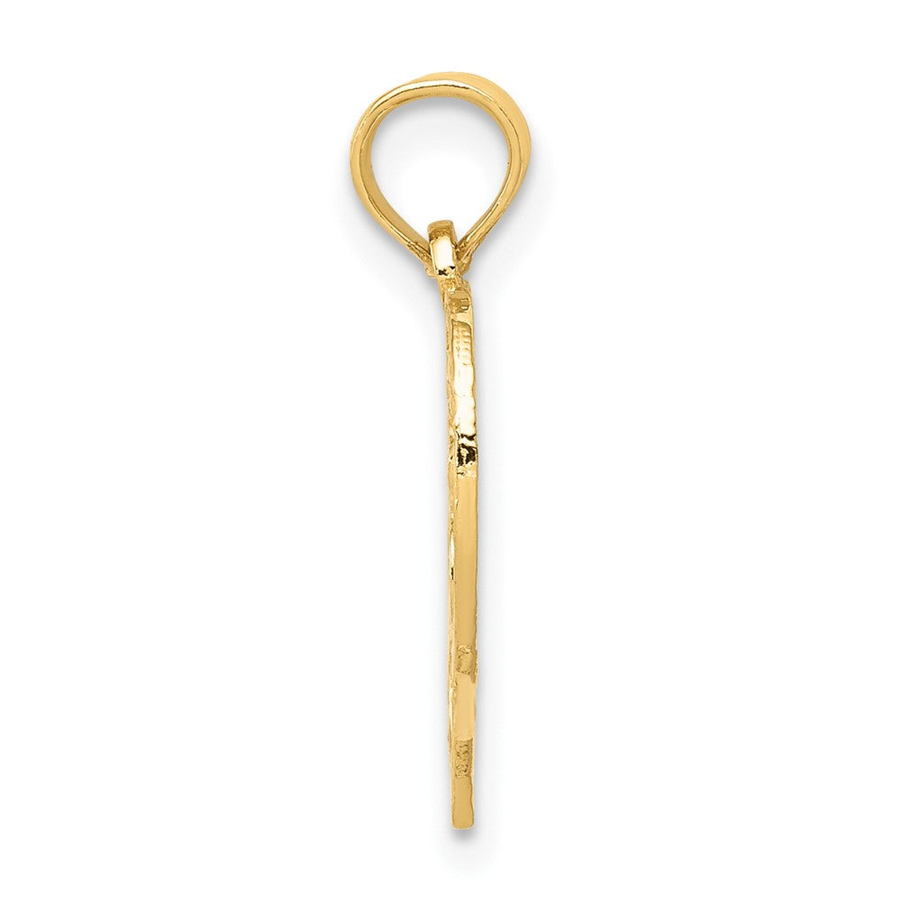 FJC Finejewelers 10 kt Yellow Gold 13 in Heart Cut-out Charm 19 x 13 mm
