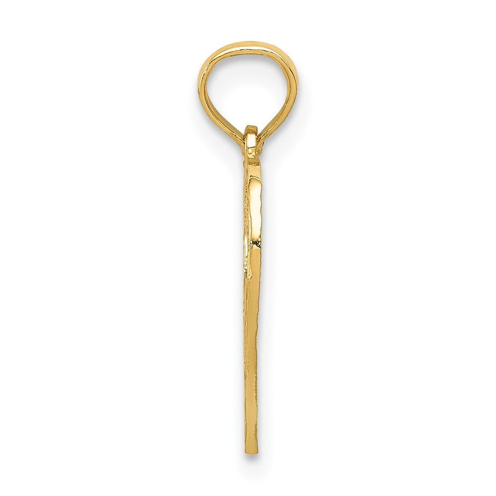 FJC Finejewelers 10 kt Yellow Gold 30 in Heart Cut-out Charm 19 x 14 mm