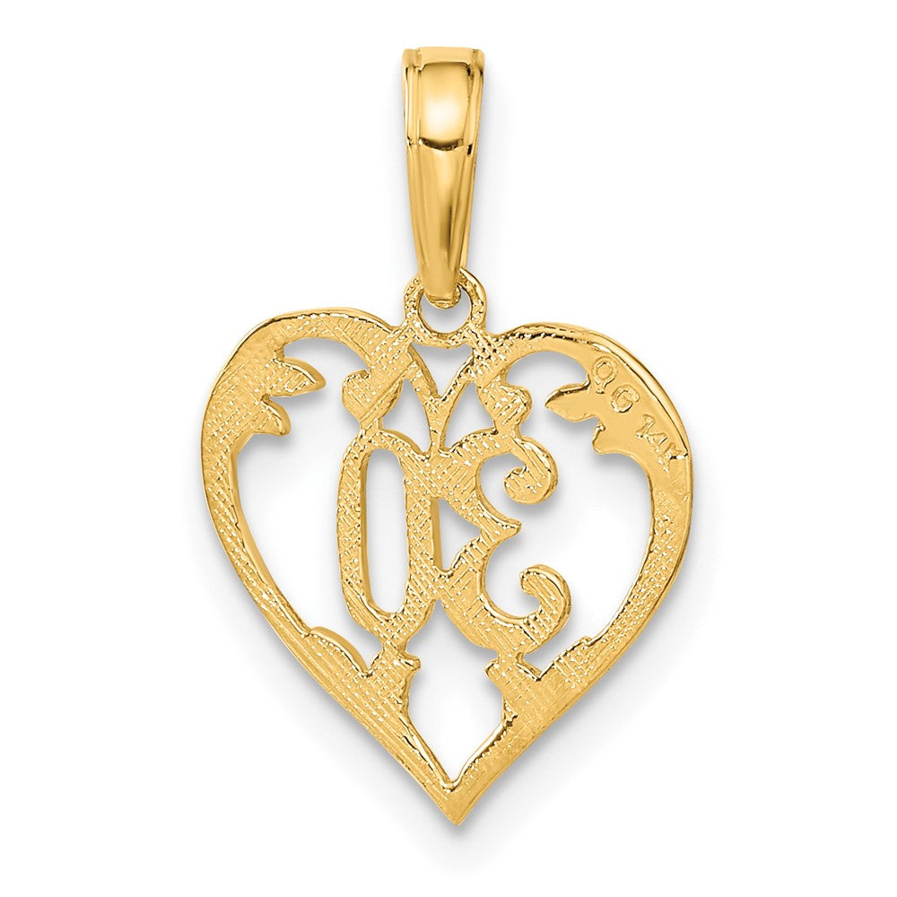 FJC Finejewelers 10 kt Yellow Gold 30 in Heart Cut-out Charm 19 x 14 mm