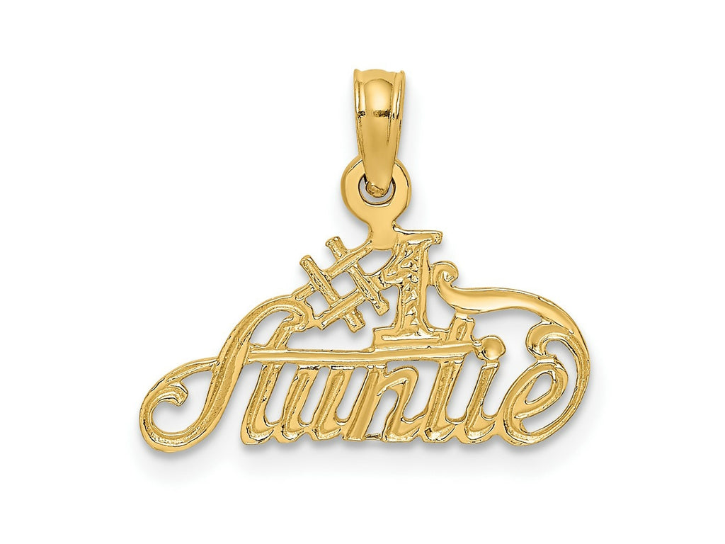 FJC Finejewelers 10 kt Yellow Gold #1 AUNTIE Charm 13 x 19 mm