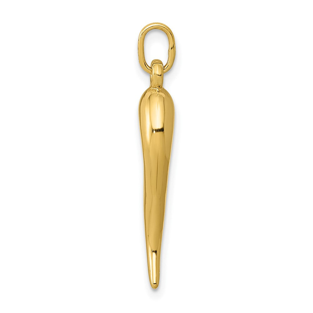 FJC Finejewelers 10 kt Yellow Gold 3D Italian Horn Charm 25 x 5 mm